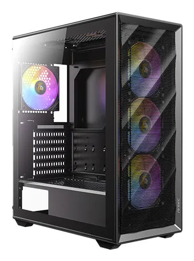 Antec AX85 ARGB Midi-Tower Case with window and RGB lighting, Black