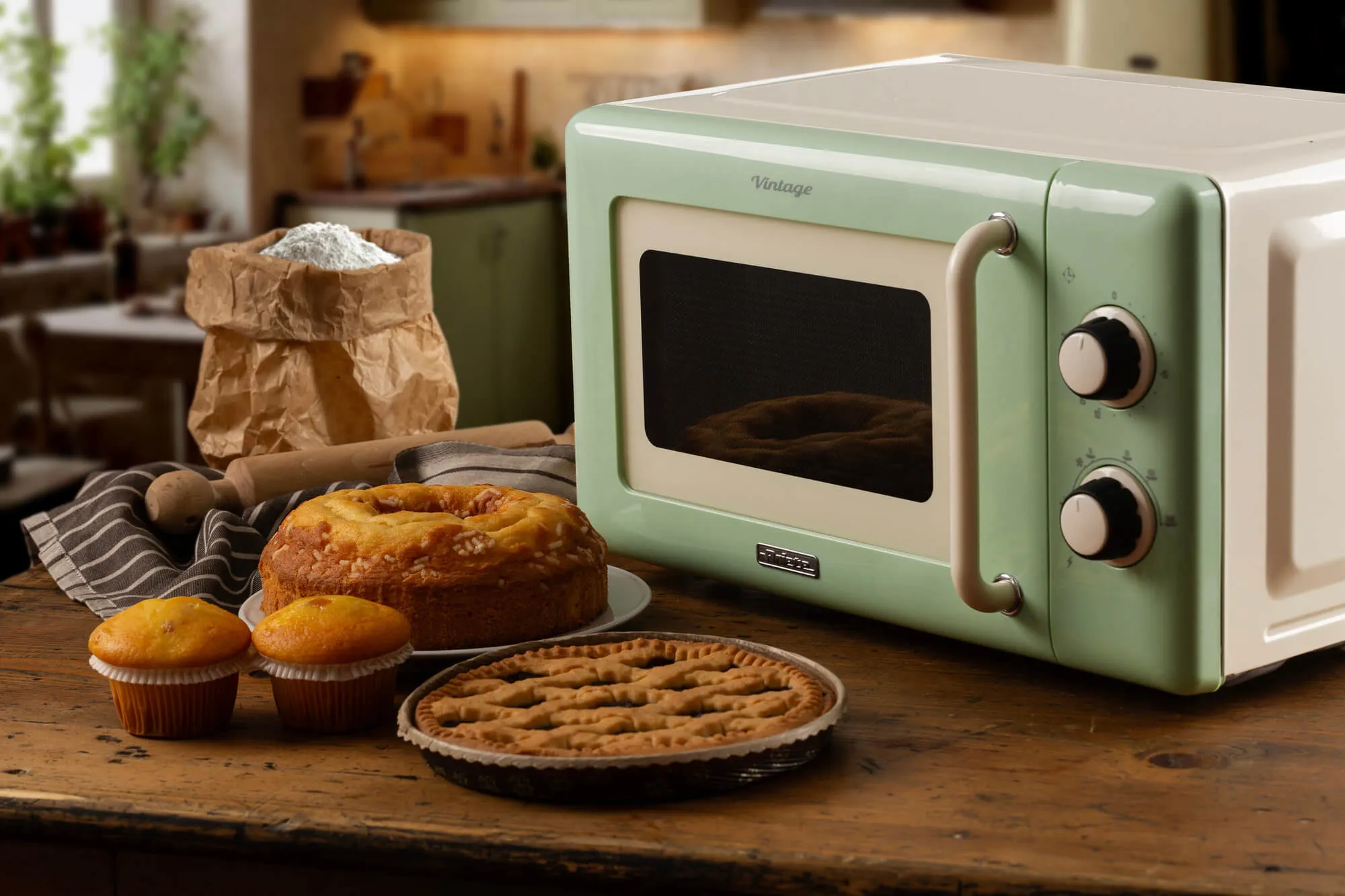 Ariete Vintage Microwave Oven 20 L 800 W Green