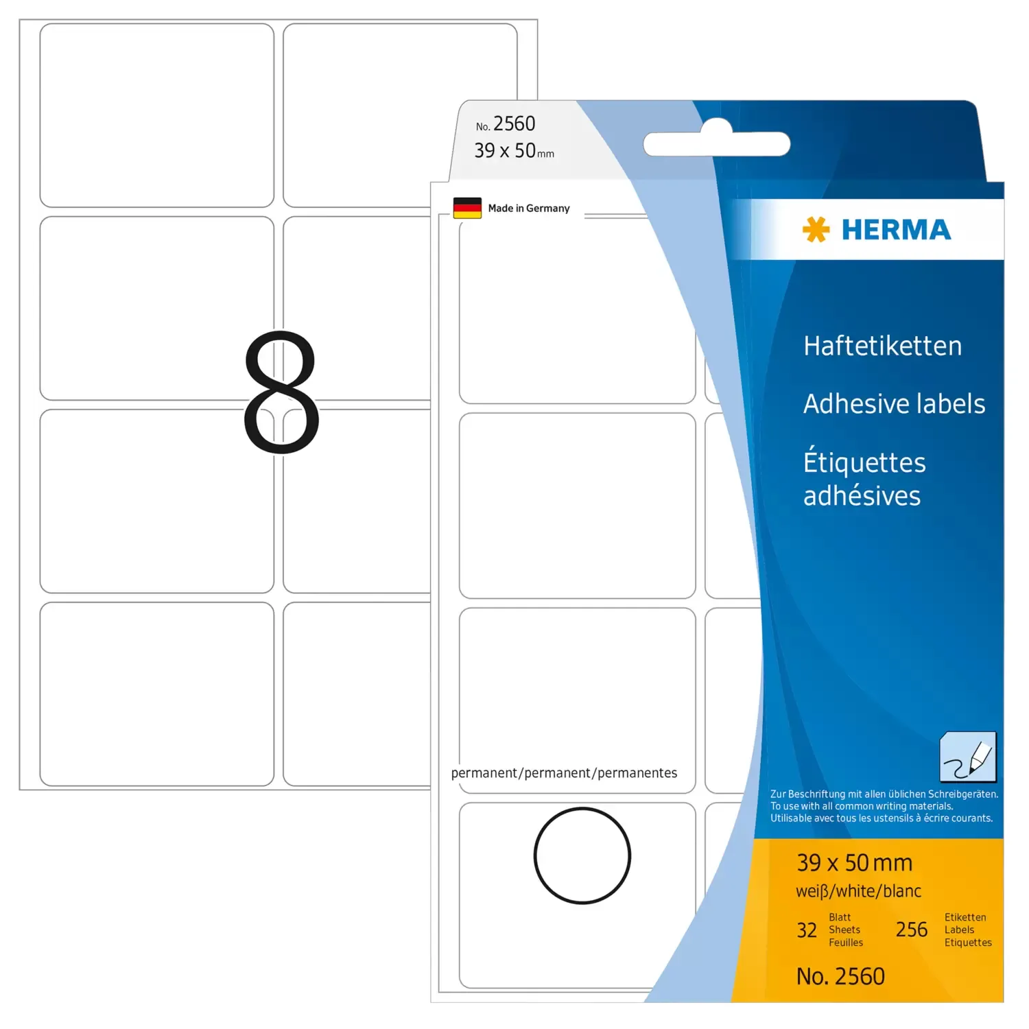 Herma label manual 39x50 white (256)