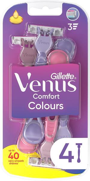 Gillette Venus 3 Colors 4-pack - replacement blades, Multicolor