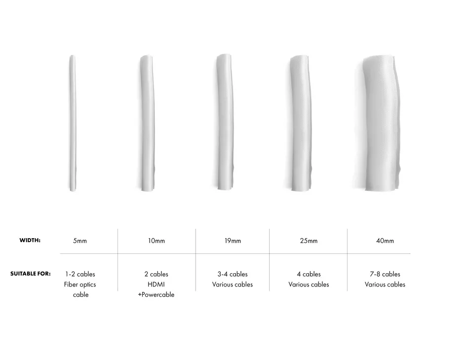 Multibrackets M Universal Cable Sock Self Wrapping - Kaapelijärjestäjä - hopea Multibrackets M Universal Cable Sock Self Wrapping - Kaapelijärjestäjä - hopea