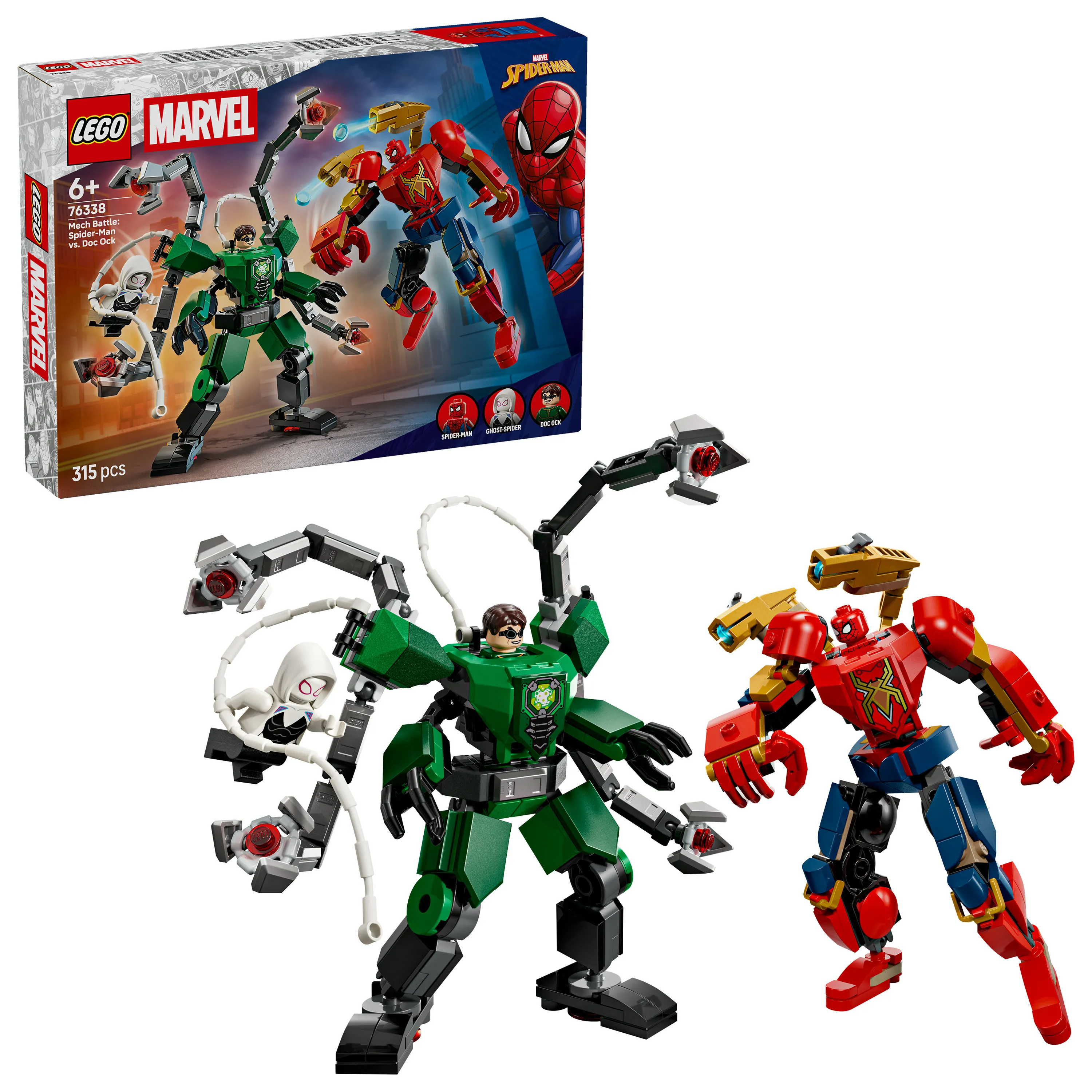 LEGO Marvel Robotstrid: Spider-Man mot Doctor Octopus 76338