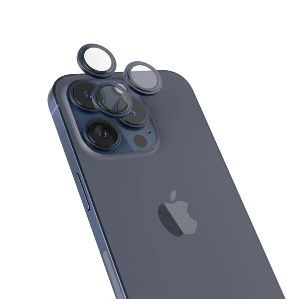 Epico Aluminium Lens, iPhone 15 Pro / 15 Pro Max - Camera Lens Protector, Blue Titanium