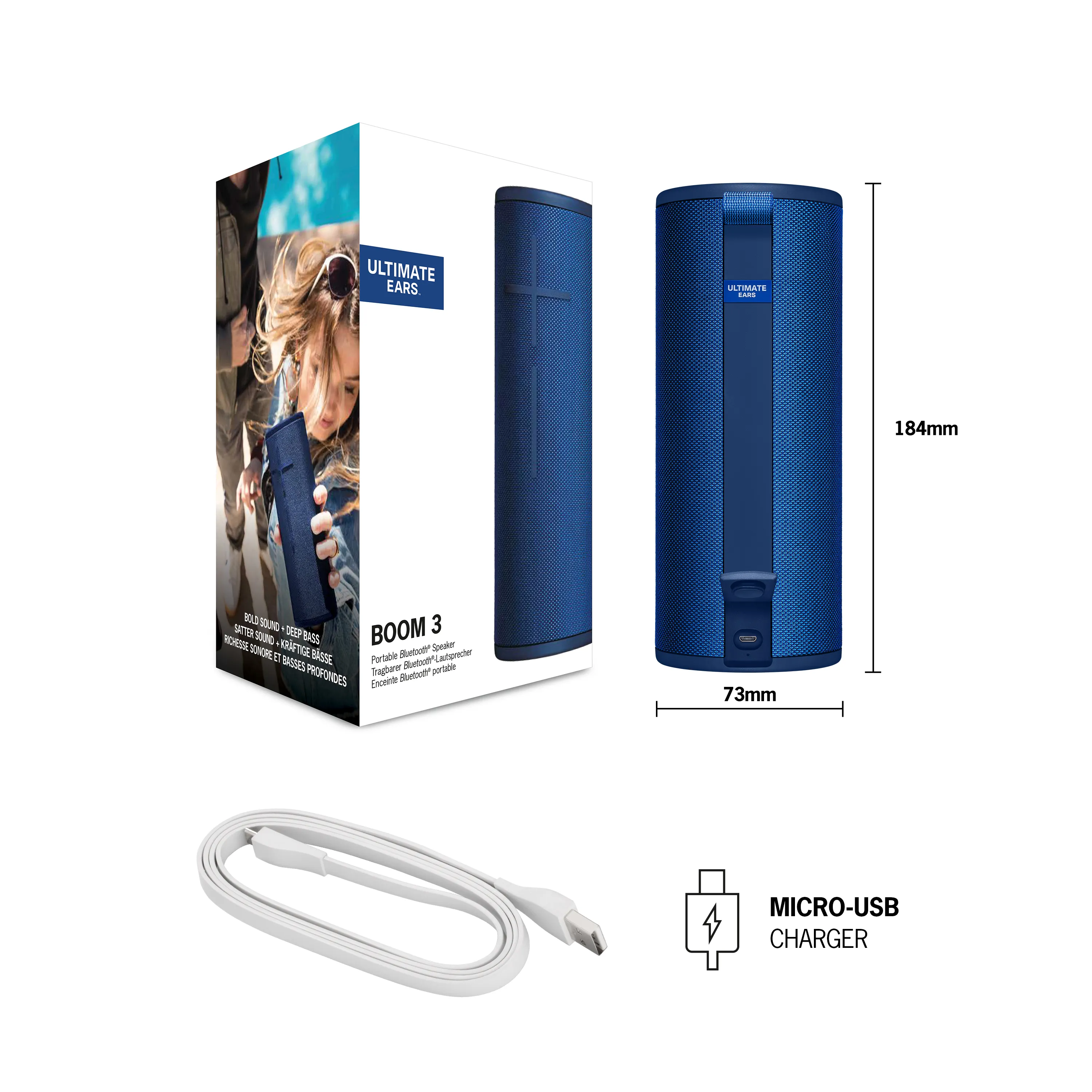 Logitech Ultimate Ears BOOM 3 - wireless speaker, lagoon blue