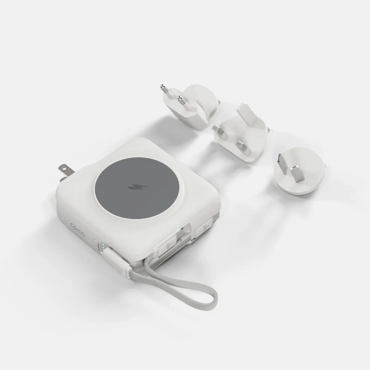 Epico Travel UltraPack 3in1 10 000mAh Power Bank and Wall Charger ET50 Plugs for EU, UK, AU  &amp; &nbsp;US, White