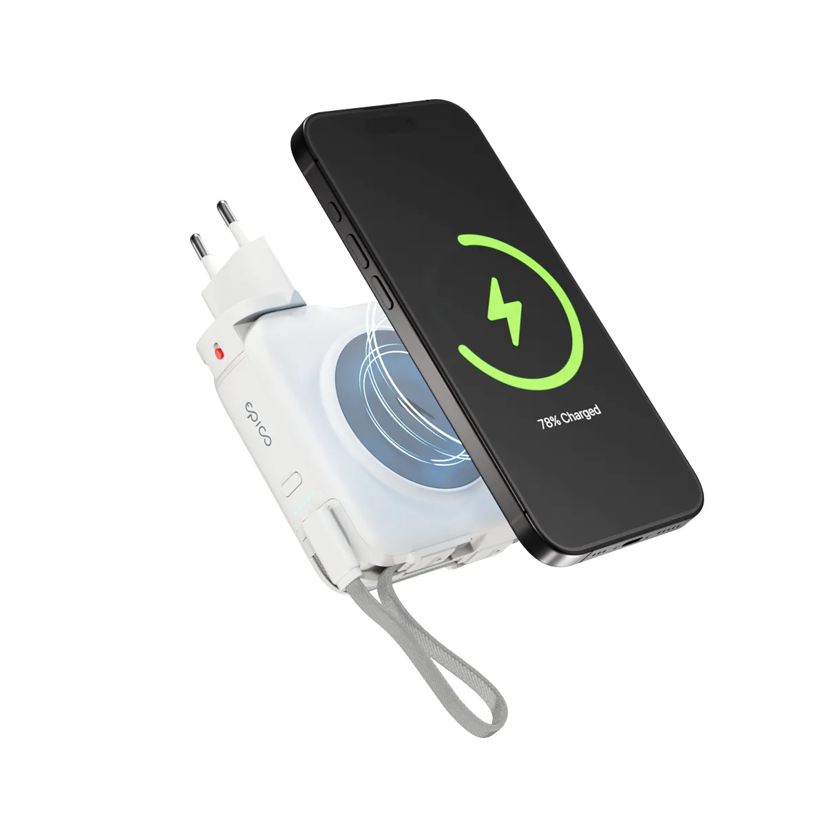 Epico Travel UltraPack 3in1 10 000mAh Power Bank and Wall Charger ET50 Plugs for EU, UK, AU  &amp; &nbsp;US, White