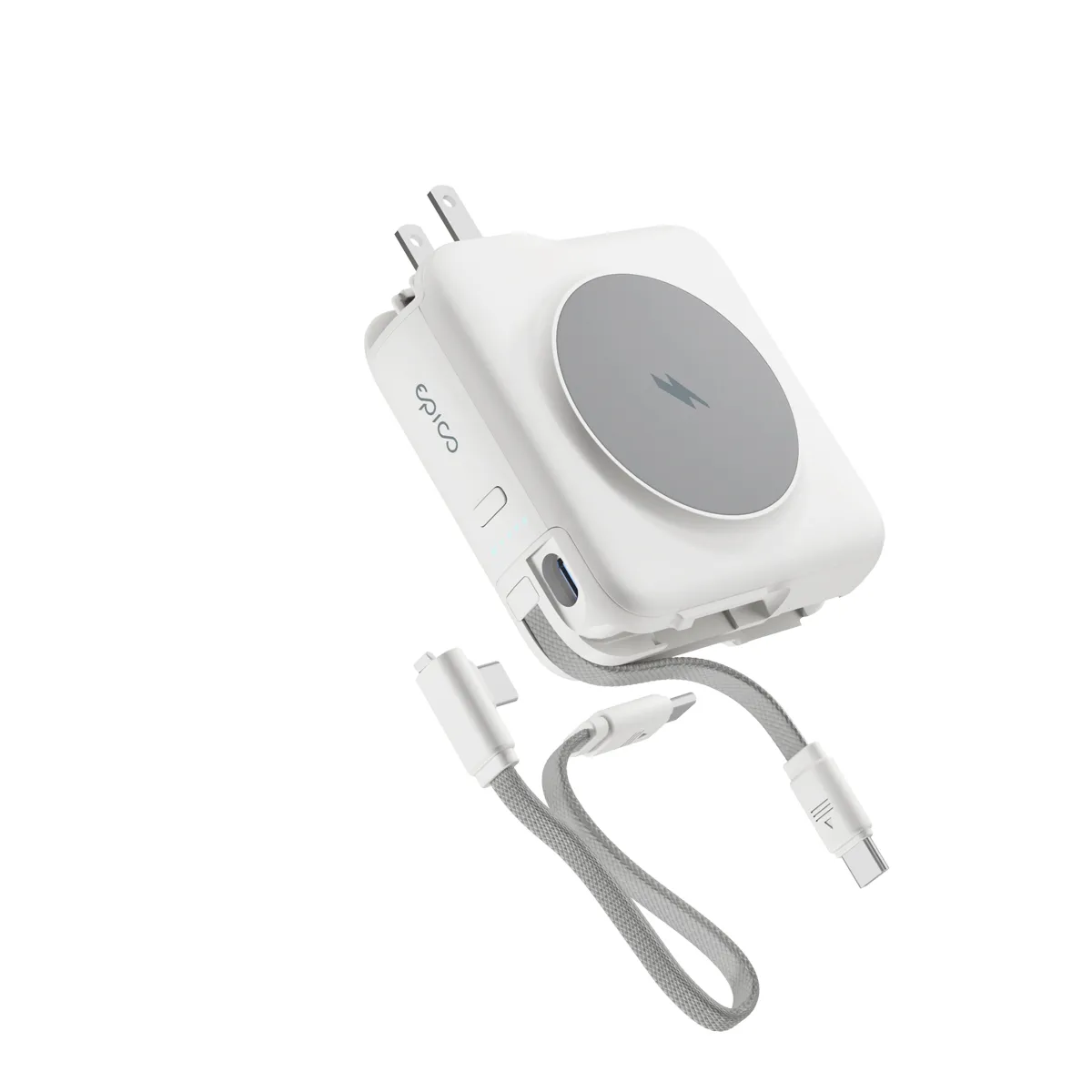 Epico Travel UltraPack 3in1 10 000mAh Power Bank and Wall Charger ET50 Plugs for EU, UK, AU  & &nbsp;US, White