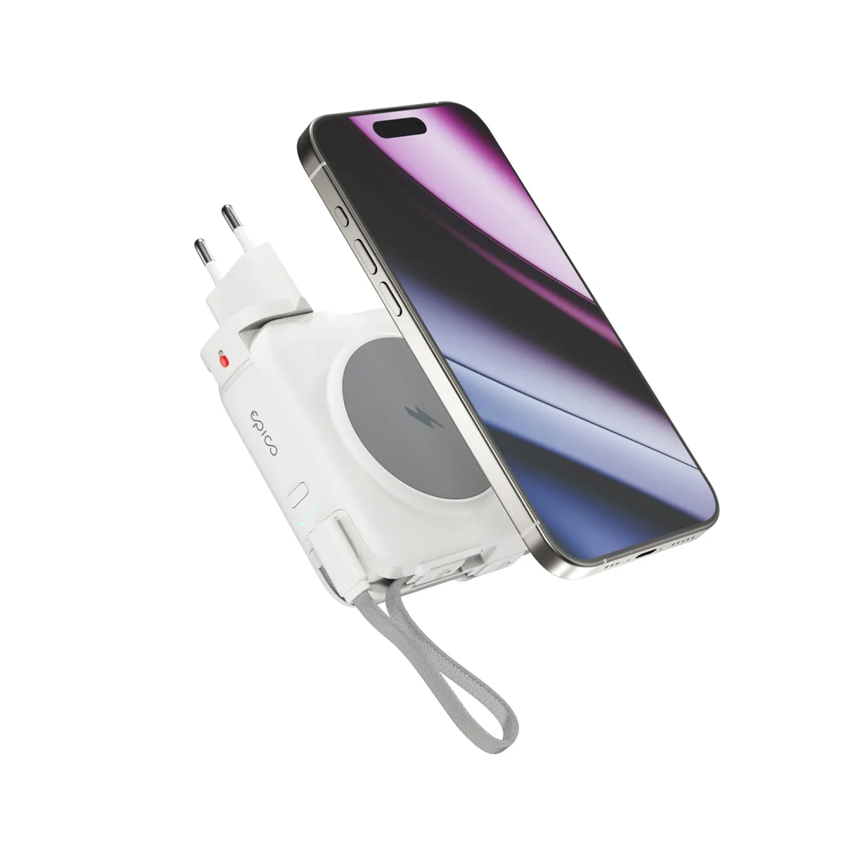 Epico Travel UltraPack 3in1 10 000mAh Power Bank and Wall Charger ET50 Plugs for EU, UK, AU  &amp; &nbsp;US, White