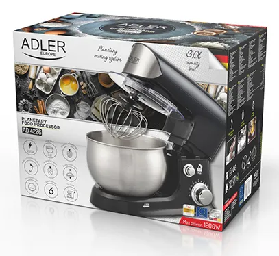 Adler Planetary Food Processor AD 4226b (1200 W) &ndash; Black, 3 L