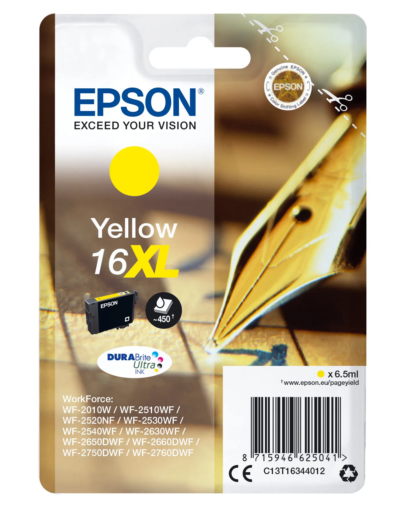 Epson 16XL ink cartridge yellow