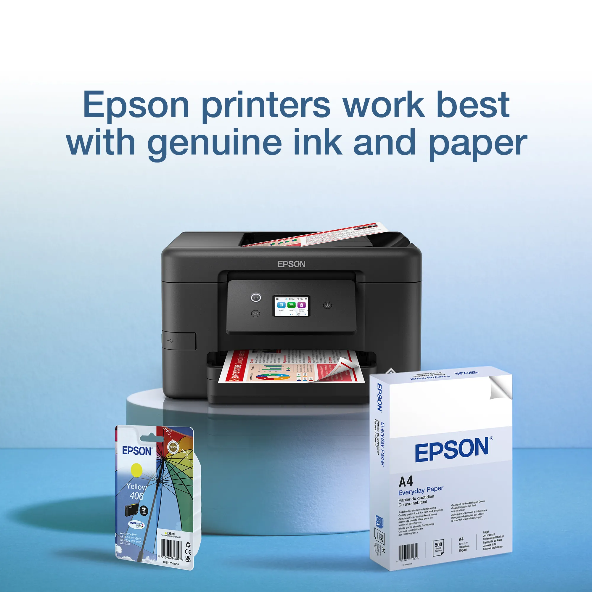 Epson 406 Umbrella DURABrite Ultra C13T17G44010 -mustekasetti, 6 ml, keltainen