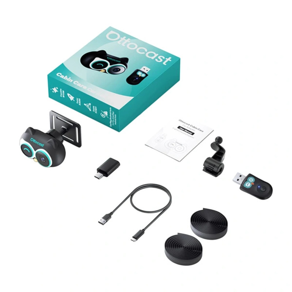 OTTOCAST Cabin Care CA520 Wireless Apple CarPlay Adapter with Rear-Seat Camera