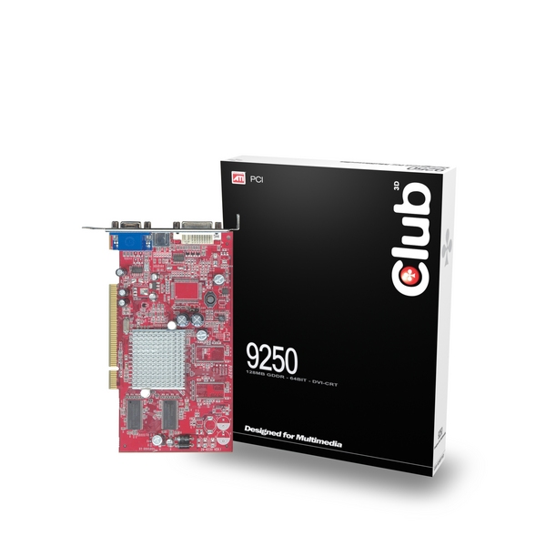 CLUB 3D R9250 AGP 128M 64BIT DVI+TV ROHS
