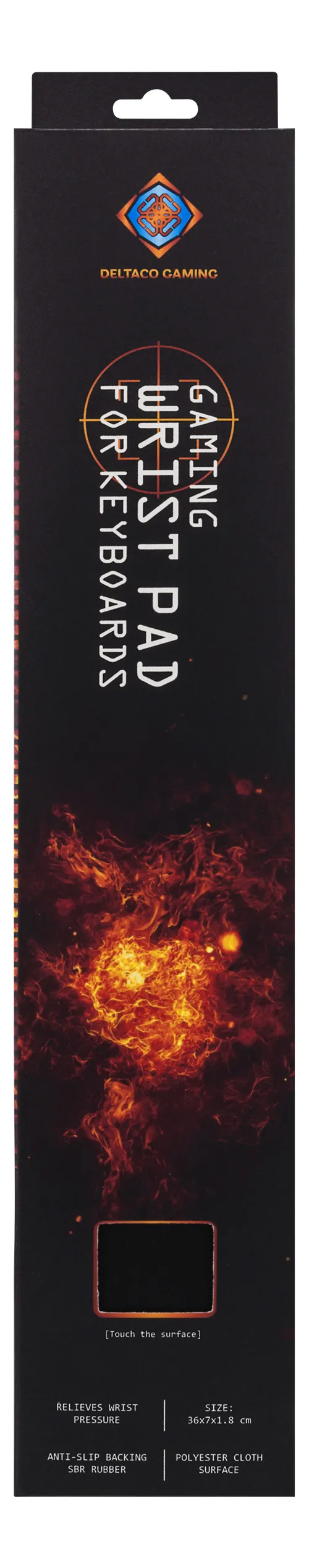 Deltaco GAM-002 GAMING Wristpad Small, 18mm korkea, musta