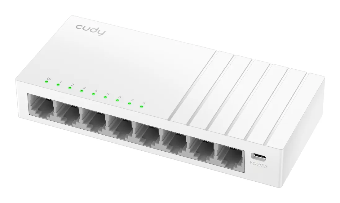Cudy GS108U - Hallitsematon 8-porttinen Gigabit Ethernet -kytkin, valkoinen