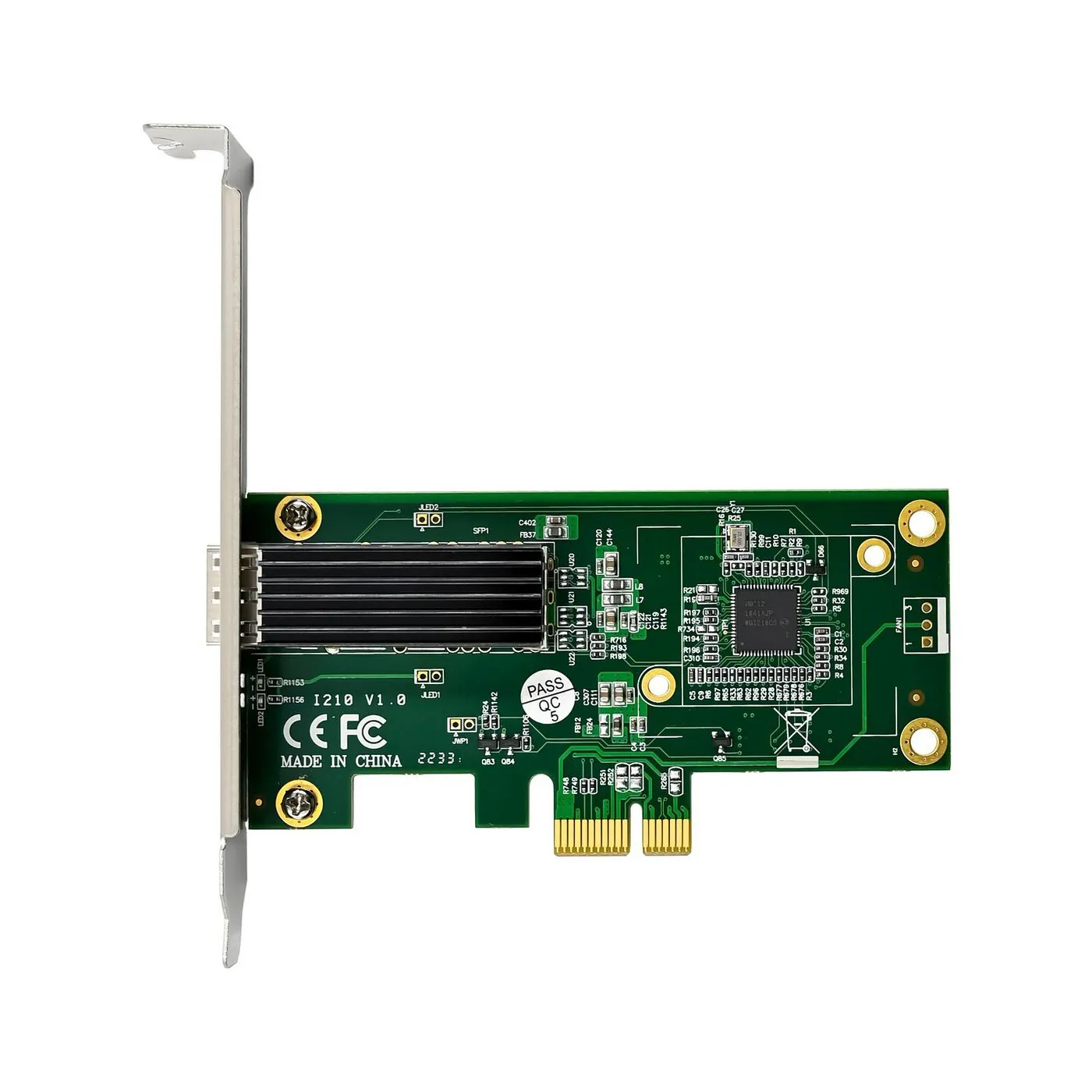 MICROCONNECT MC-PCIEX1-I210-F1 - Verkkokortti, Vihre&auml;/Musta