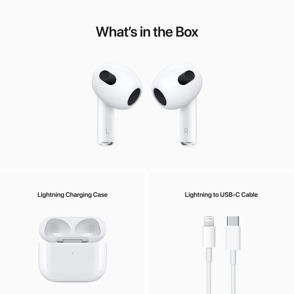 Apple AirPods (3. sukupolvi) -nappikuulokkeet (Lightning-latauskotelo)