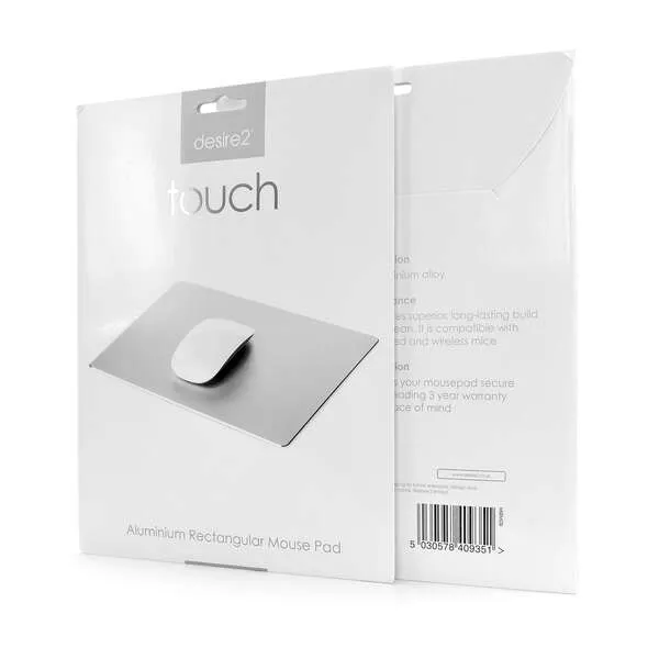 DESIRE2 Hiirimatto Premium Alumiini Suorakulmainen Hopea