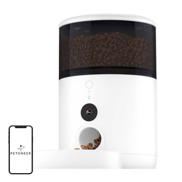 PETONEER NutriVue Smart Food Dispenser for Cats and Small Dogs with Stainless Steel Bowl, 2.6 Liter