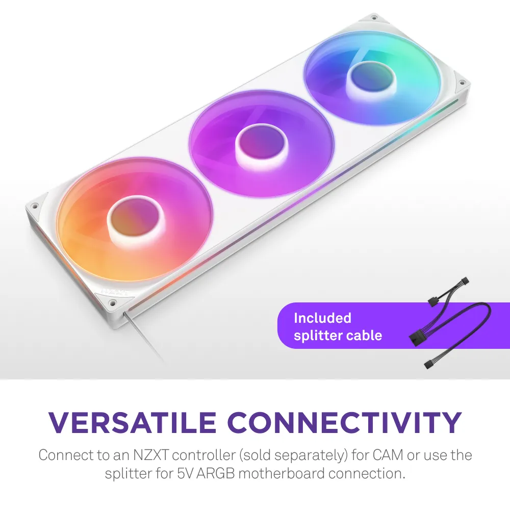 NZXT F420 RGB Core 420mm UNIBODY - computer fan, White