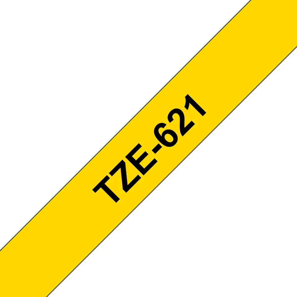 BROTHER TZ621 9 BLACK ON YELLOW