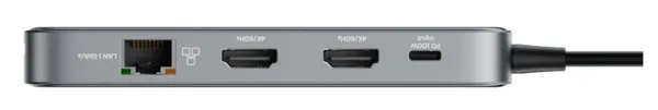Deltaco 10-in-1 -USB-C-telakointiasema, läpinäkyvä