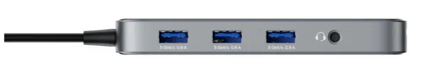 Deltaco 10-in-1 -USB-C-telakointiasema, läpinäkyvä