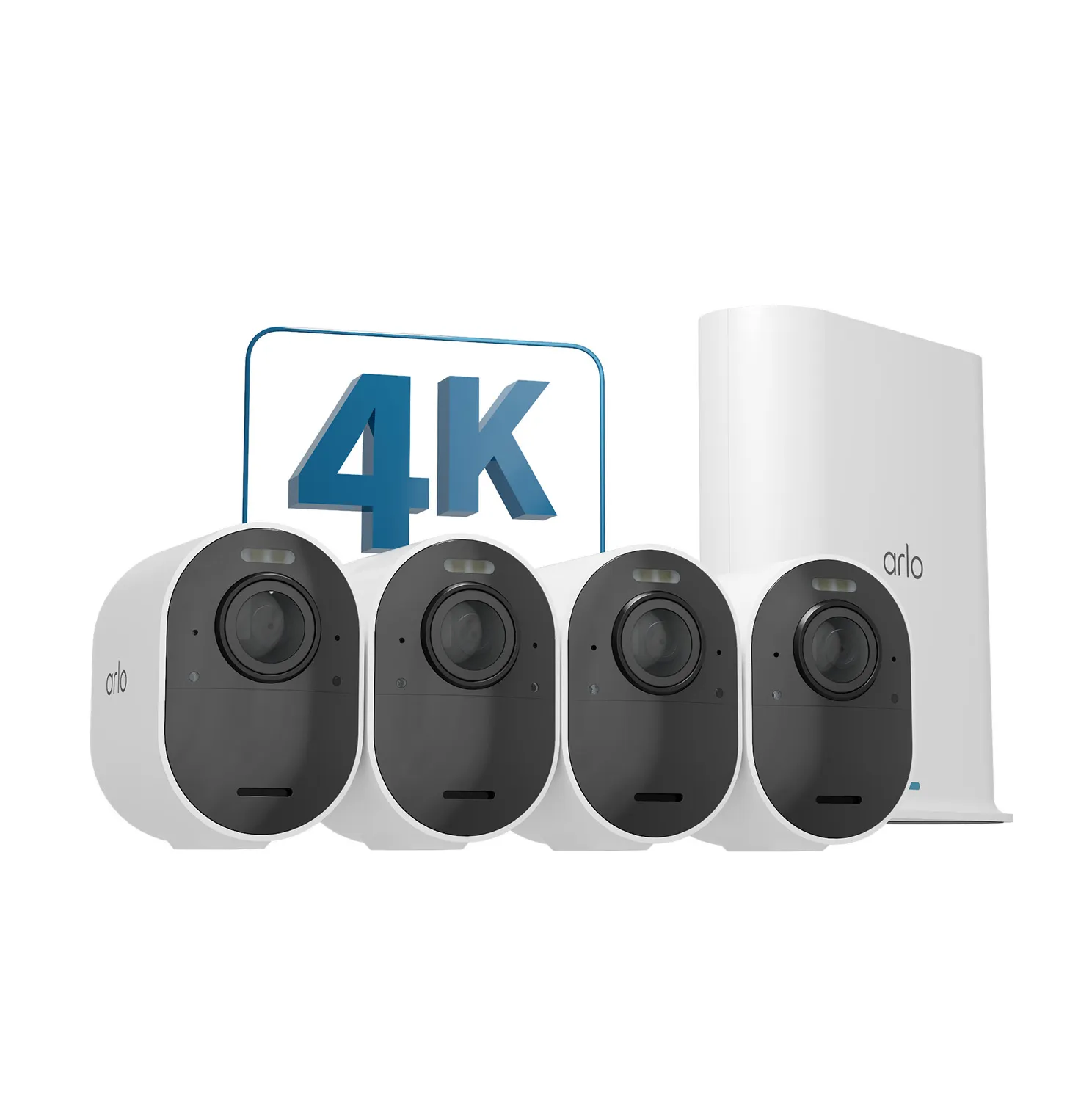Arlo Ultra 2 Security System - Yhdyskäytävä + kamera(t) - akkukäyttöinen, vaihtovirralla toimiva - 4 kamera/kamerat