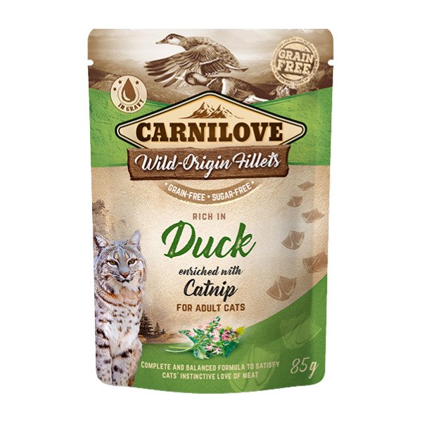 Carnilove Grain-Free Duck with Catnip, Wet food for cats, Adult, Sterilised, 85g