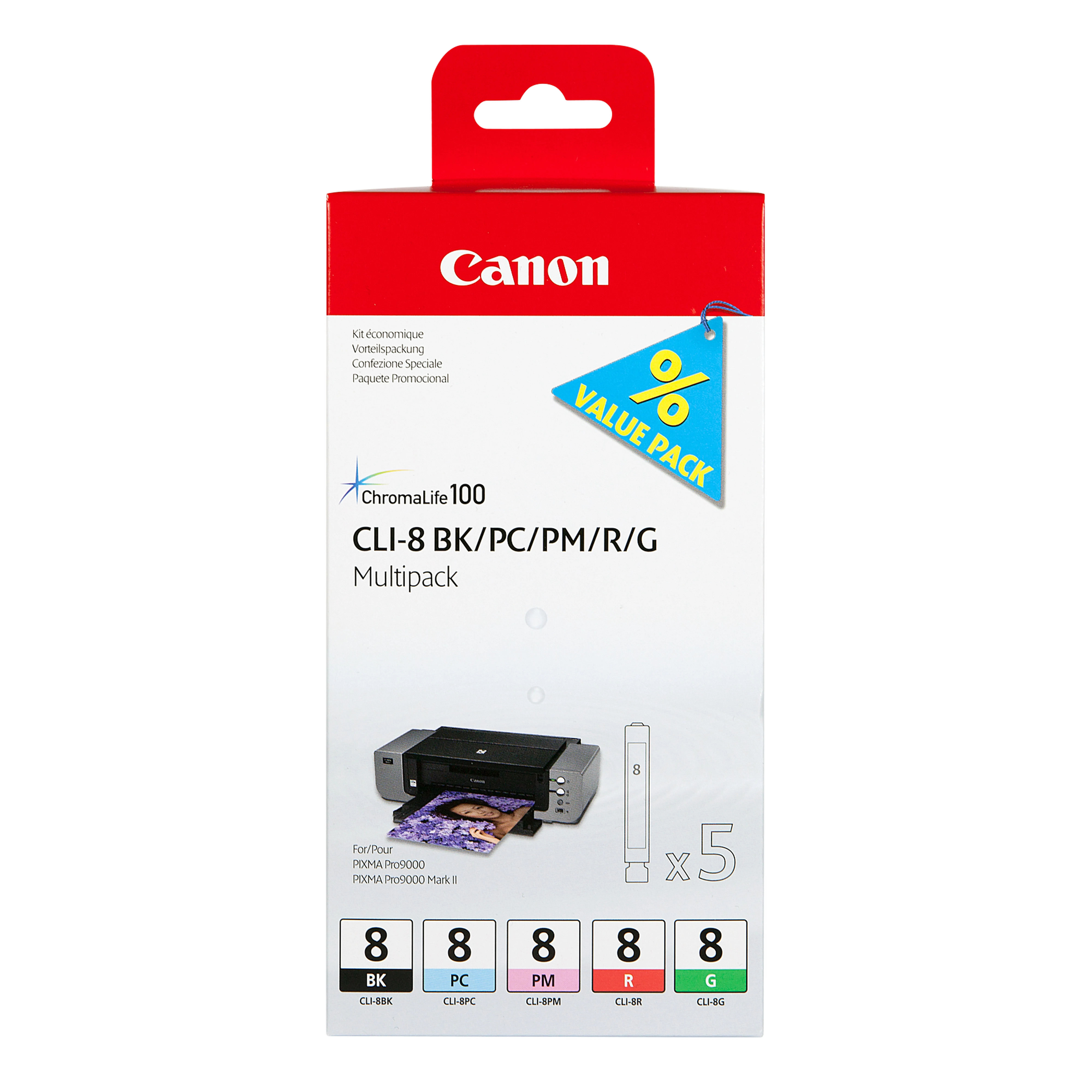 Canon CLI-8 ink cartridge kit, Multi-color, 5 pcs