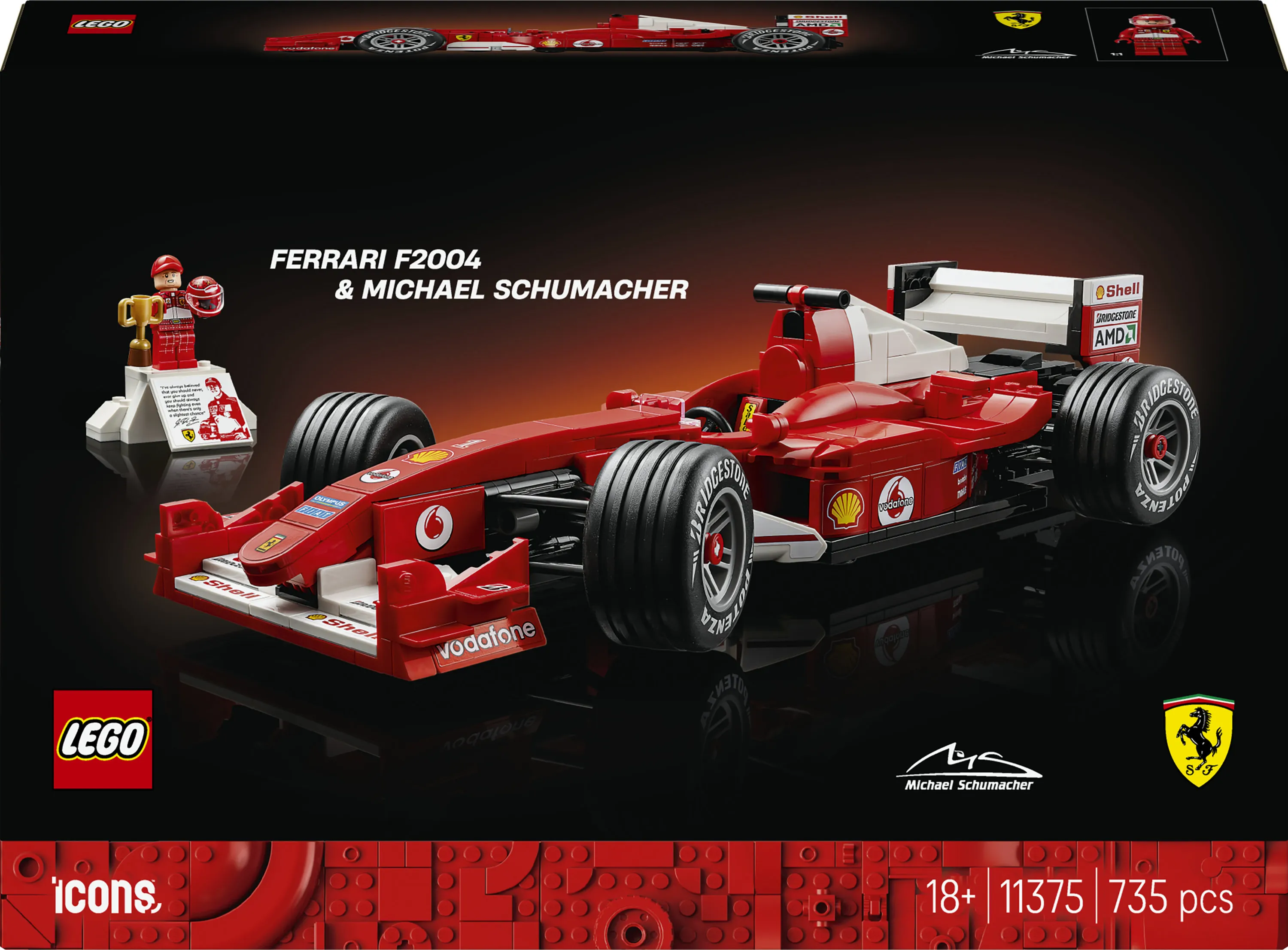 LEGO Icons Ferrari F2004 ja Michael Schumacher 11375