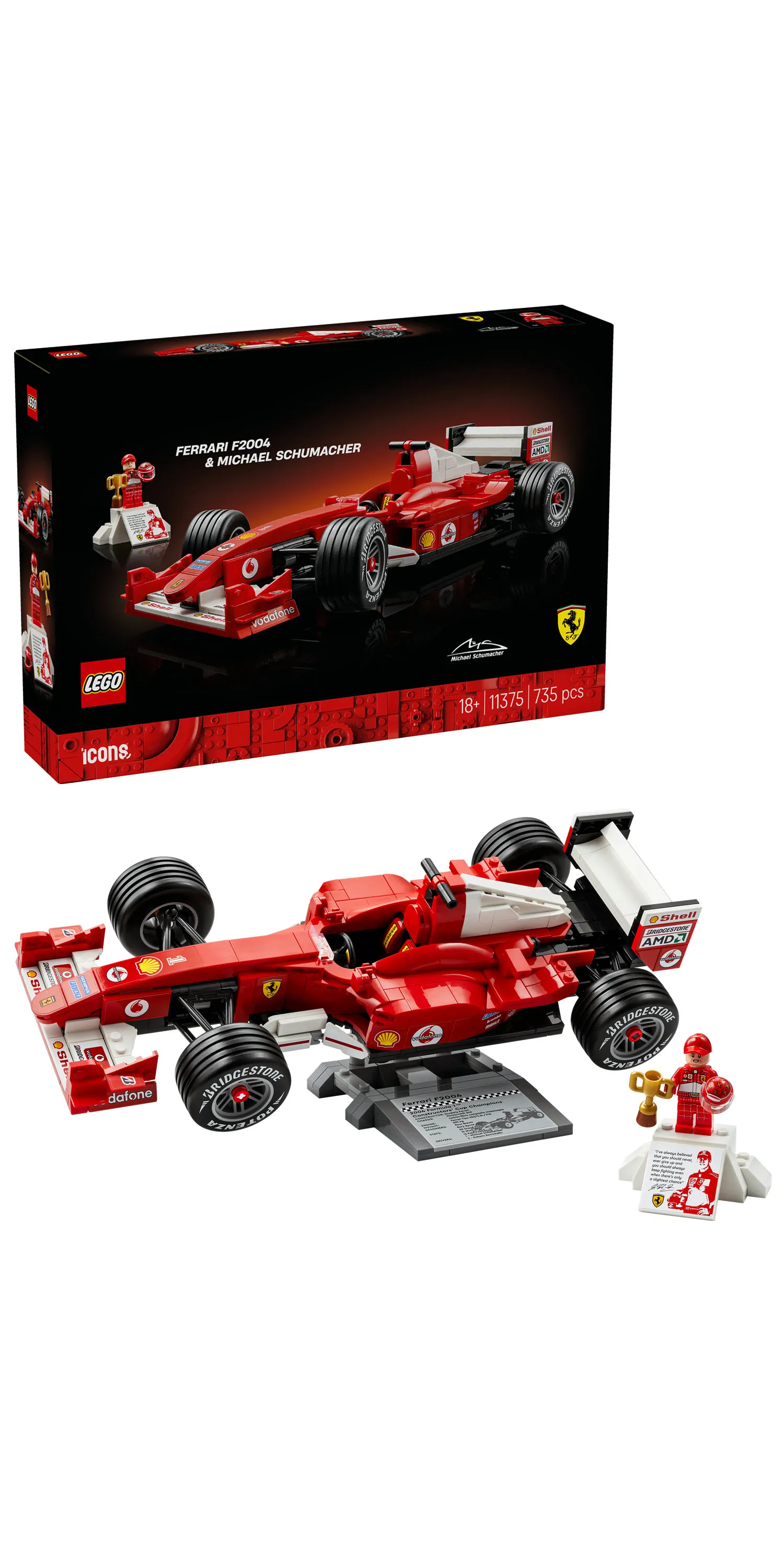 LEGO Icons Ferrari F2004 ja Michael Schumacher 11375