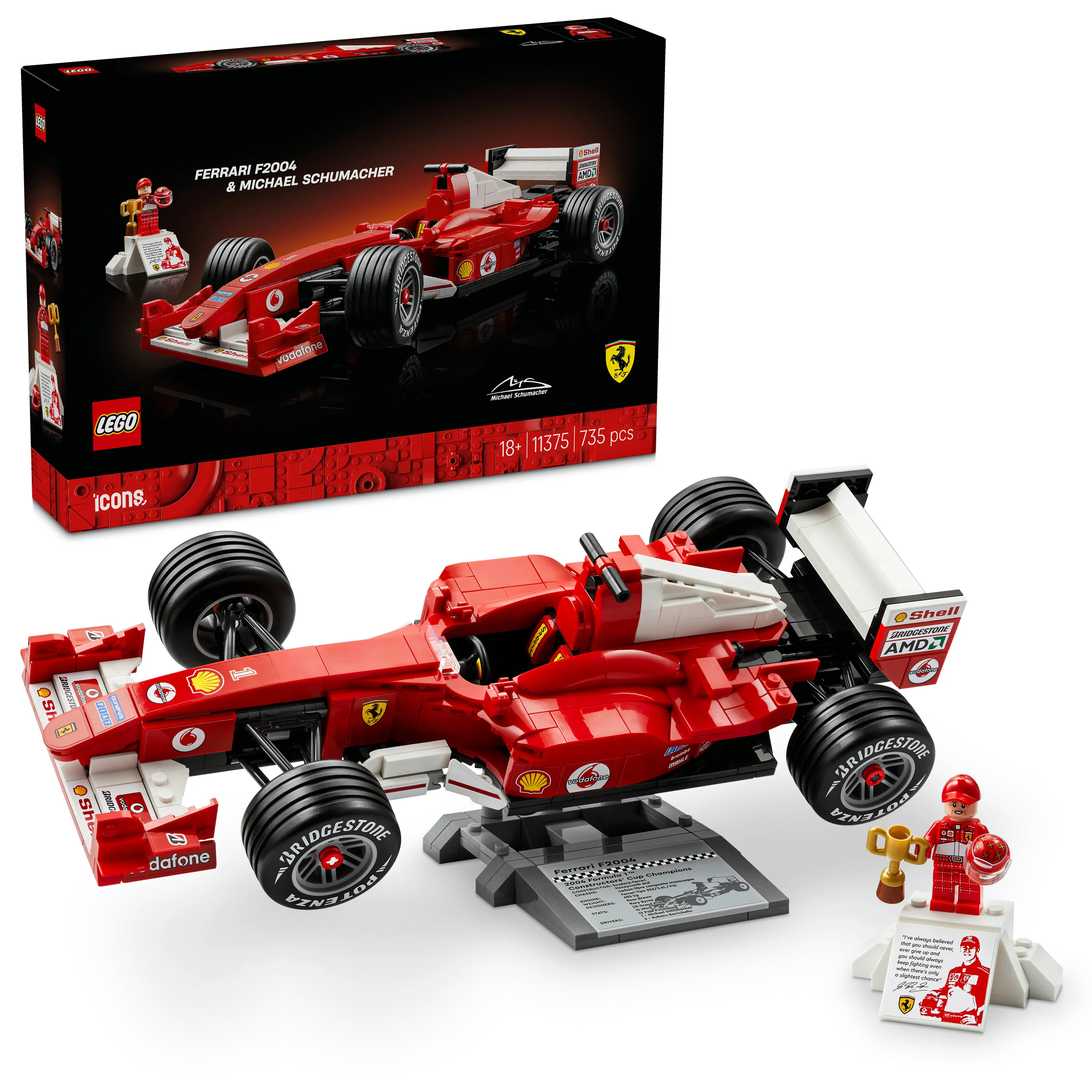 LEGO Icons Ferrari F2004 ja Michael Schumacher 11375