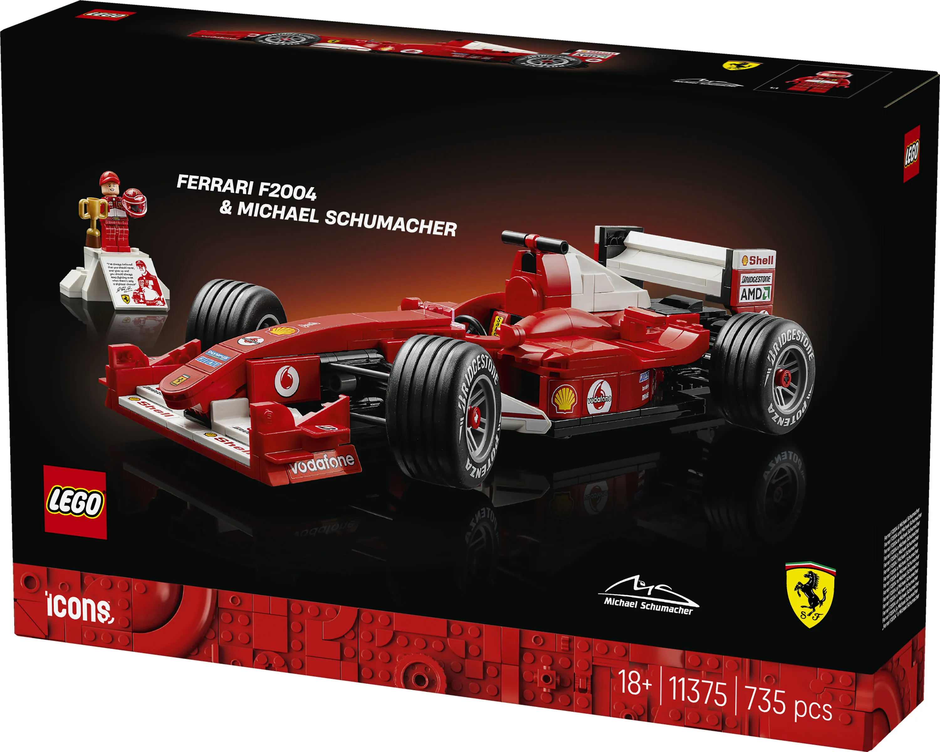 LEGO Icons Ferrari F2004 ja Michael Schumacher 11375