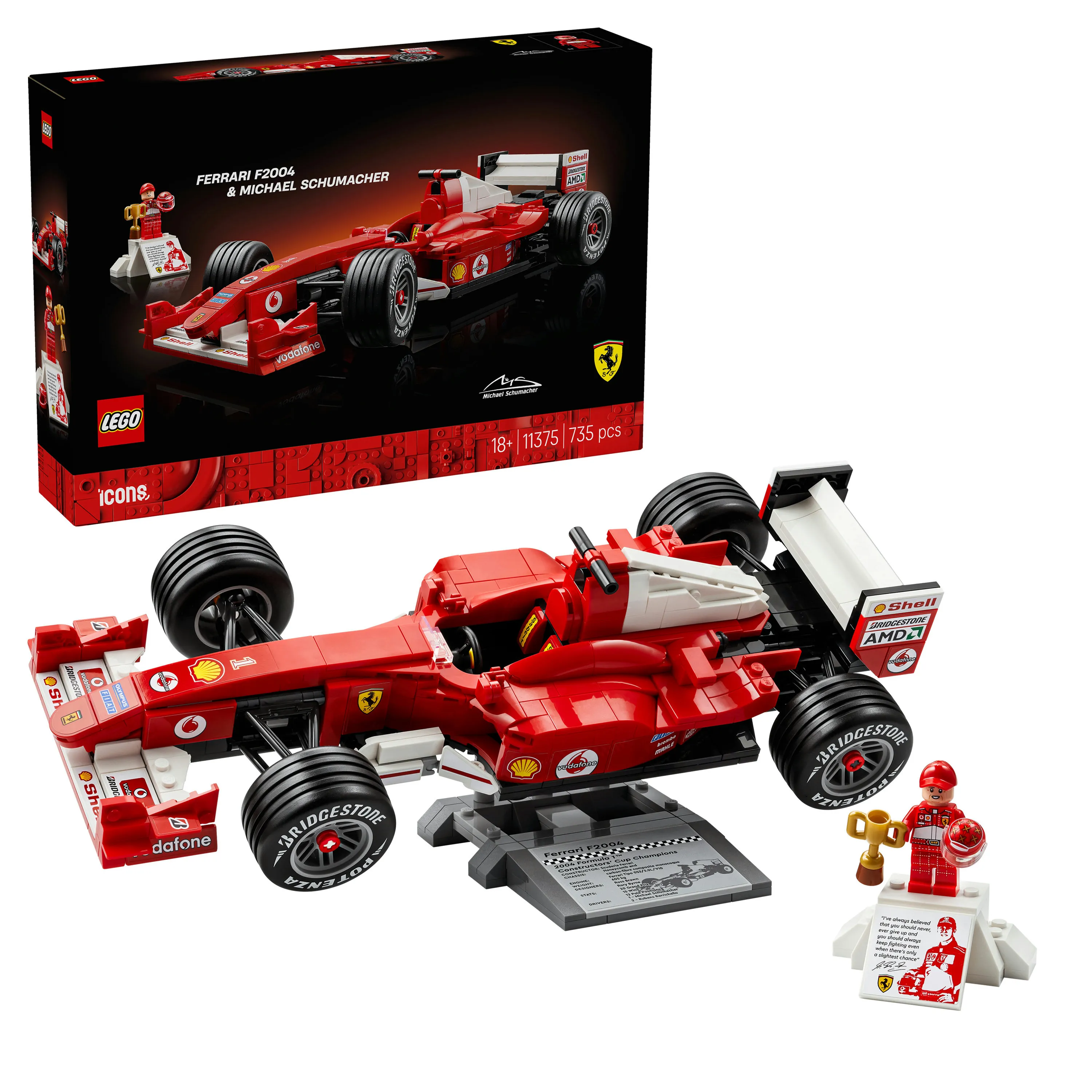 LEGO Icons Ferrari F2004 ja Michael Schumacher 11375