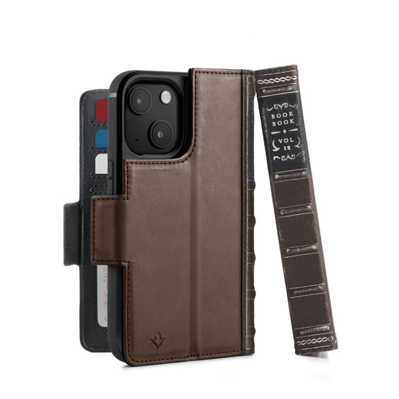 Twelve South BookBook MagSafe, iPhone 13 - 2-in-1 Wallet Case, Brown