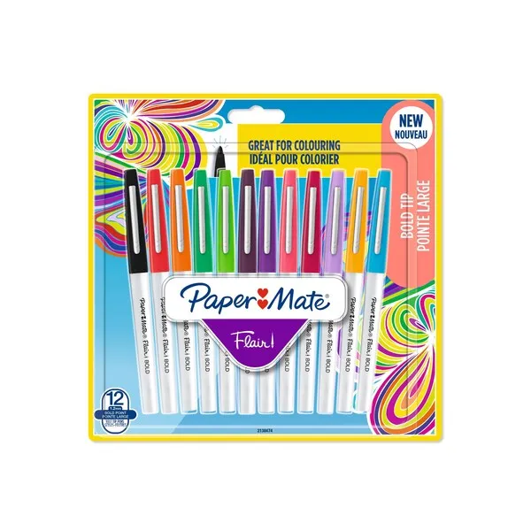 Papermate Flair Bold 12-Blister Ass.colors