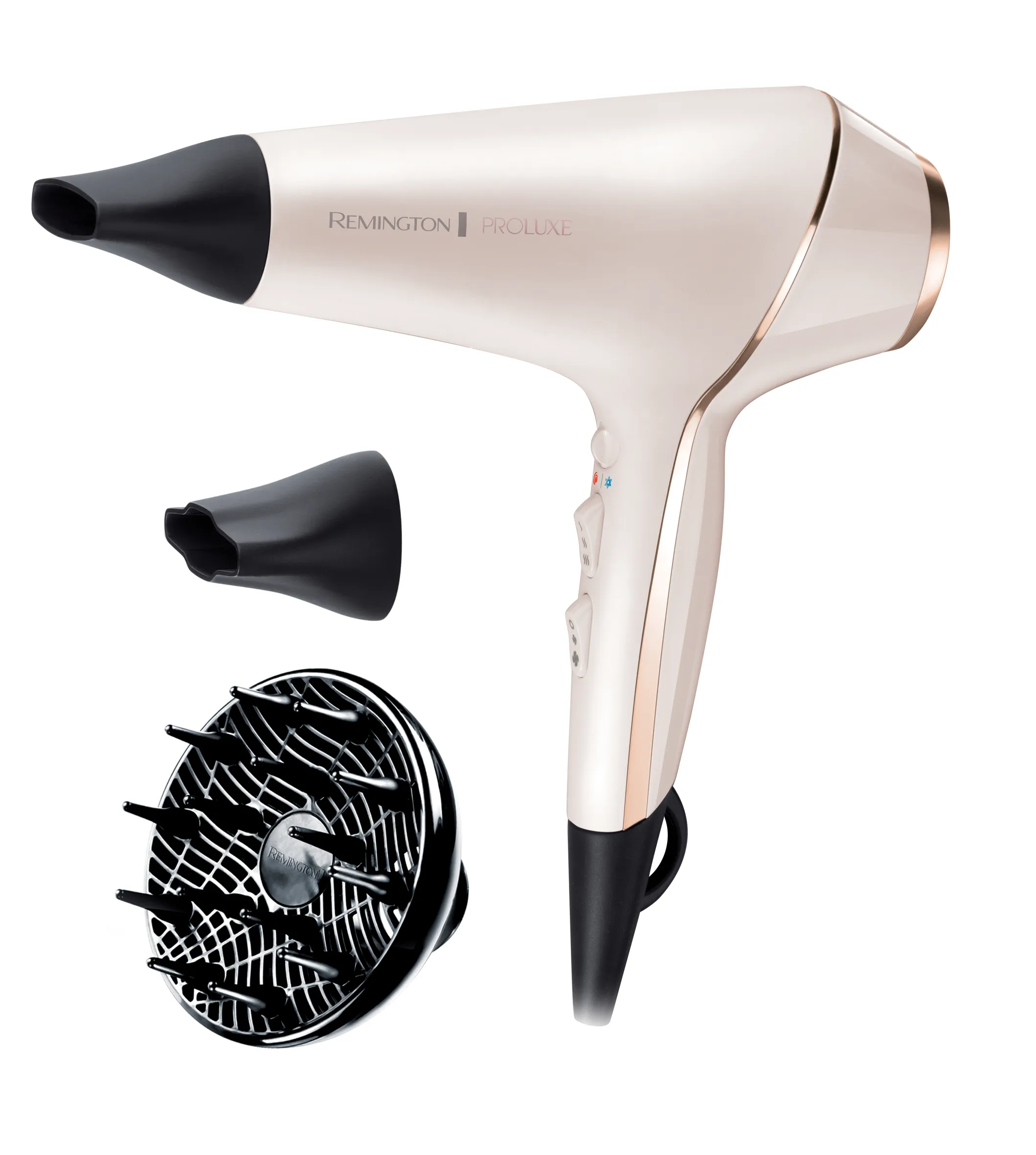 Remington PROluxe AC9140, 2400W hair dryer, Pearlescent white with rose gold accents