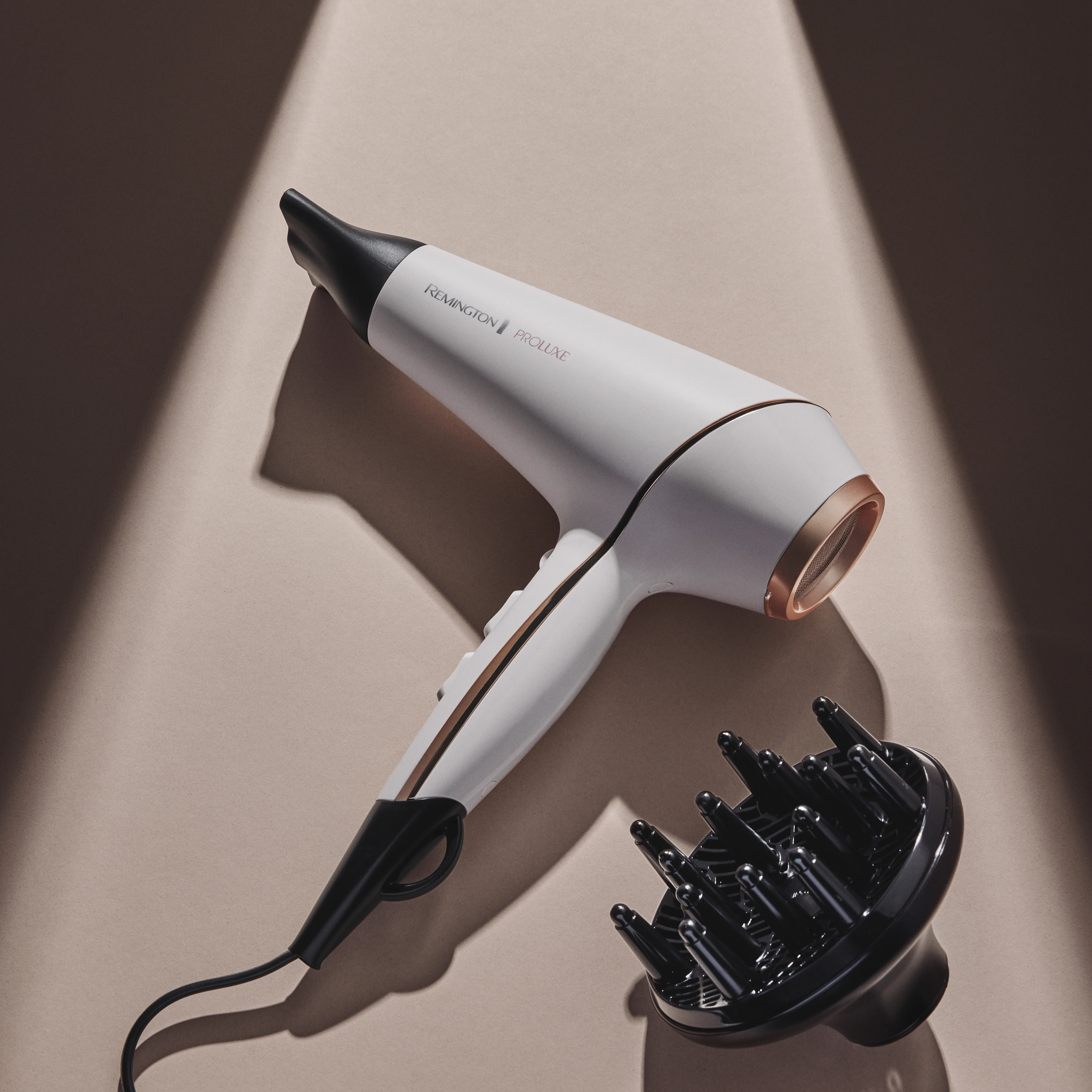 Remington PROluxe AC9140, 2400W hair dryer, Pearlescent white with rose gold accents