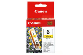 Canon BCI-6Y - Mustes&auml;ili&ouml; - 1 x keltainen - pakkaus turvaj&auml;rjestelm&auml;ll&auml; malleihin BJ-S820, i990, 99XX, PIXMA IP3000, IP4000, iP5000, iP6000, iP8500, MP750, MP7