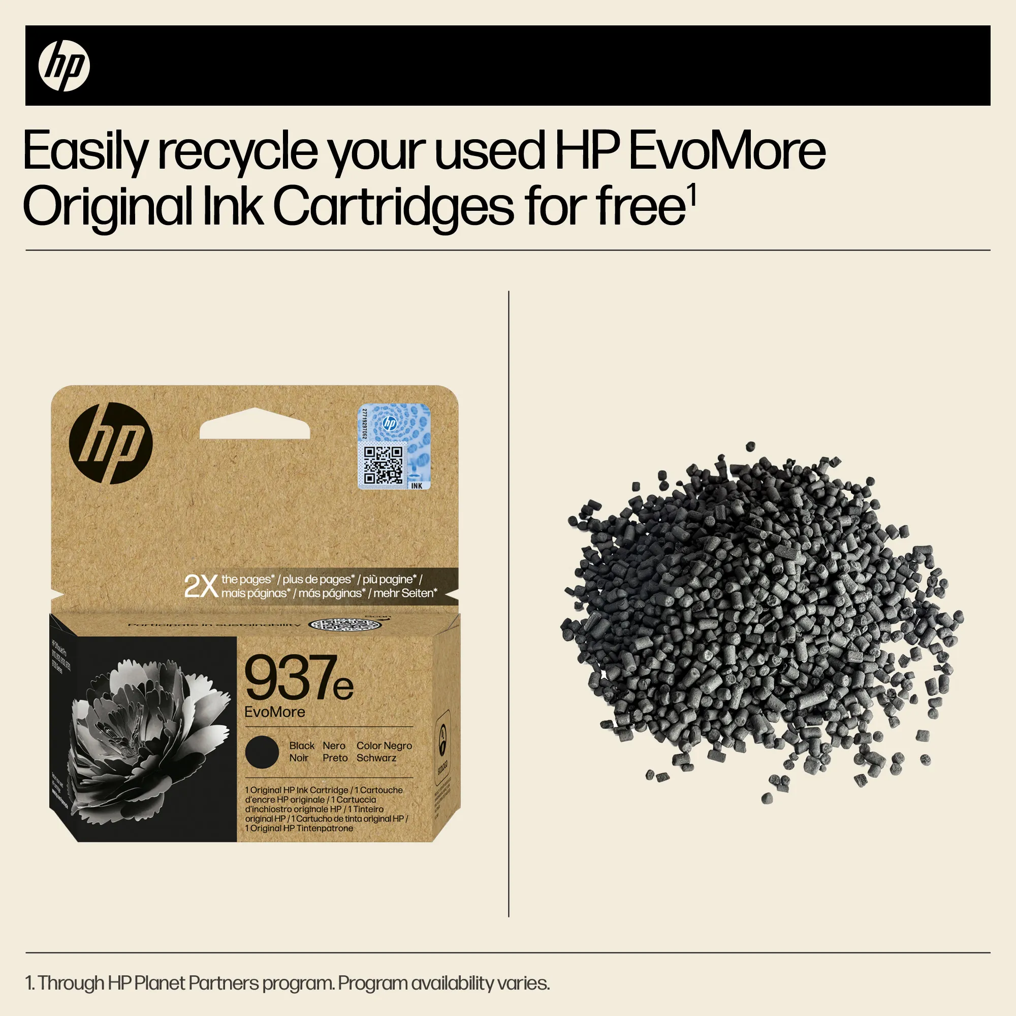 HP/InkHP 937e EvoMore BK Original Ink Ca