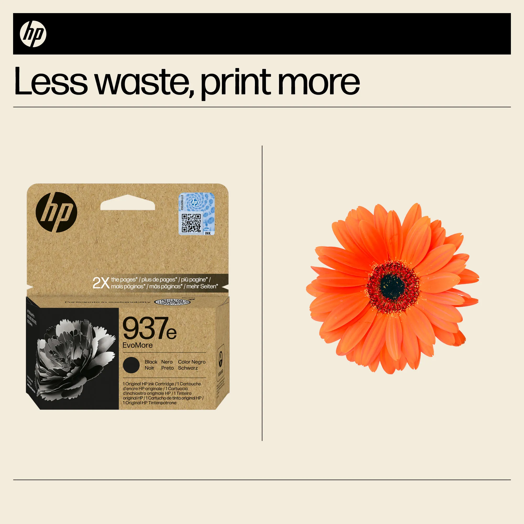 HP/InkHP 937e EvoMore BK Original Ink Ca