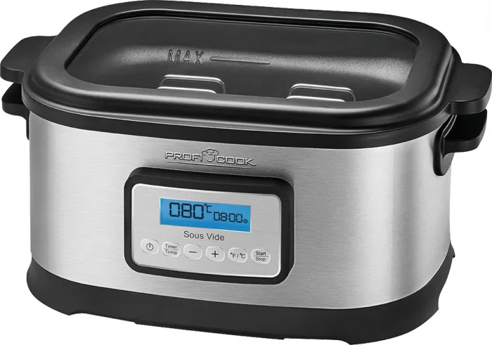 PROFICOOK 501112 Sous vide-kokare, 520 W, 8 L, Svart/Rostfritt st&aring;l
