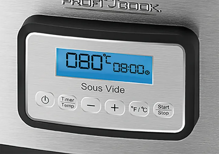 PROFICOOK 501112 Sous vide-kokare, 520 W, 8 L, Svart/Rostfritt st&aring;l