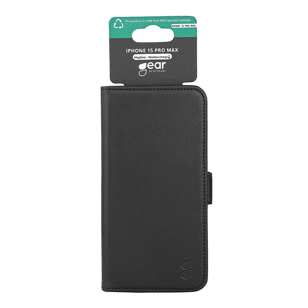 GEAR Wallet MagSeries, iPhone 15 Pro Max - pl&aring;nboksfodral, Svart