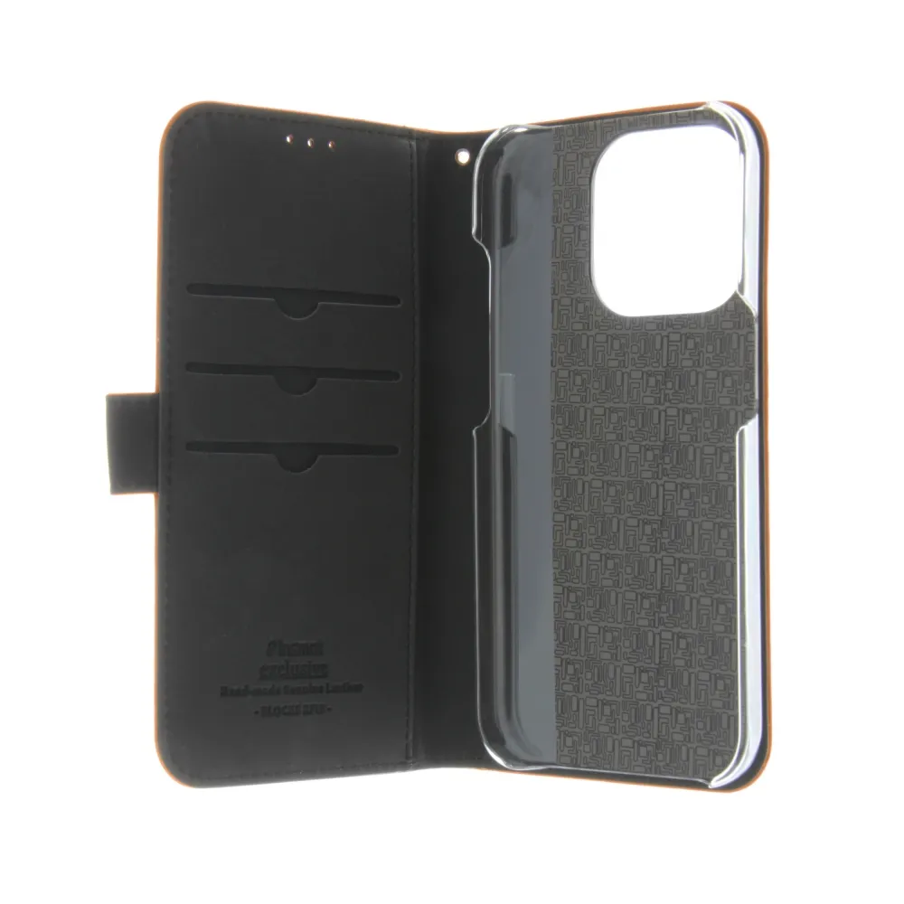 Insmat Premium Flip Case, iPhone 15 Pro Max - Wallet Case, Brown