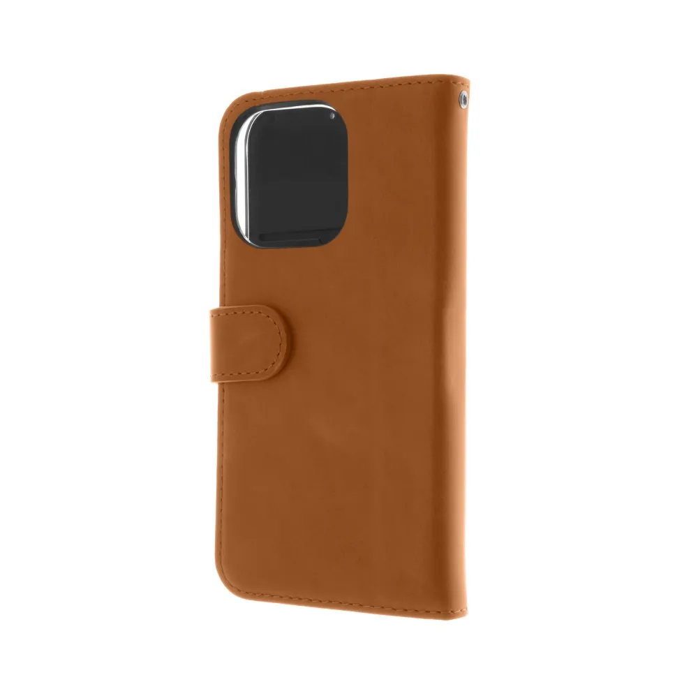 Insmat Premium Flip Case, iPhone 15 Pro Max - Wallet Case, Brown