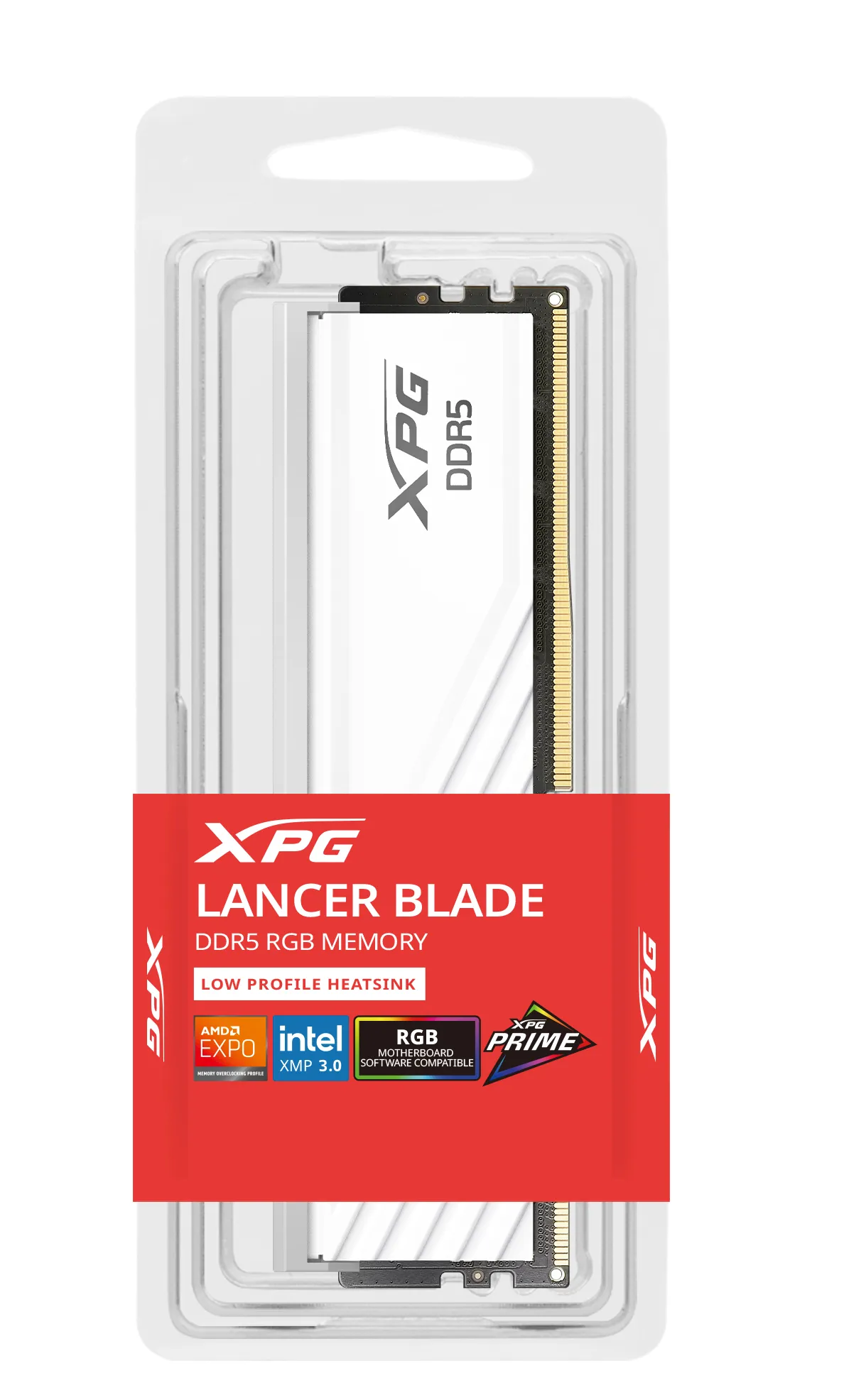 ADATA DDR5 - 16GB - 6000 - CL - 30, Single RAM (white, AX5U6000C3016G-SLABRWH, XPG Lancer Blade RGB, INTEL XMP, AMD EXPO)