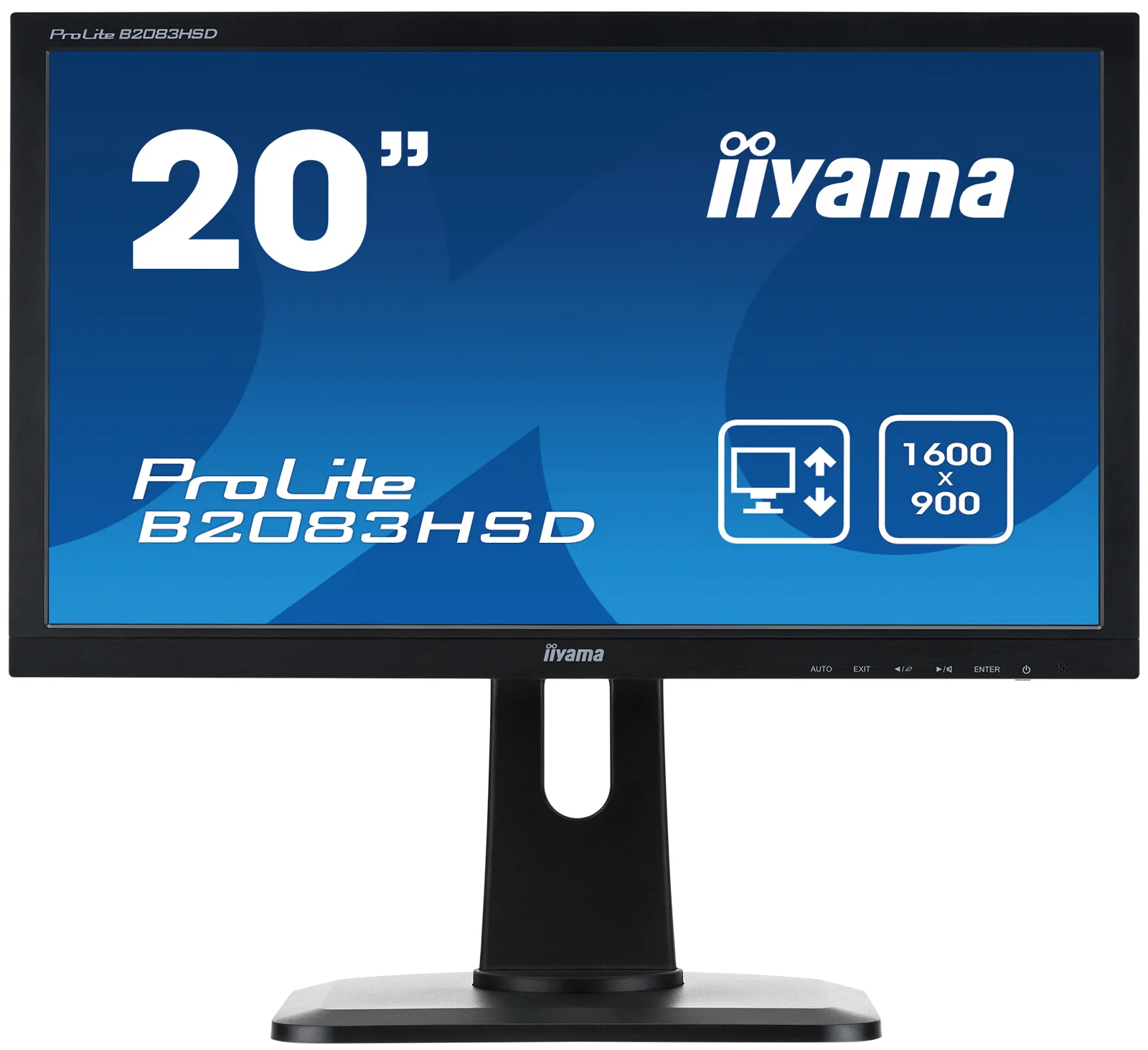 Iiyama 19.5" ProLite B2083HSD-B1, 1600x900px, TN -n&auml;ytt&ouml;