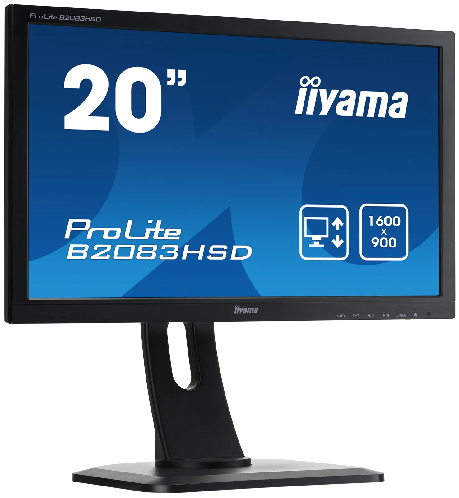 Iiyama 19.5" ProLite B2083HSD-B1, 1600x900px, TN -n&auml;ytt&ouml;